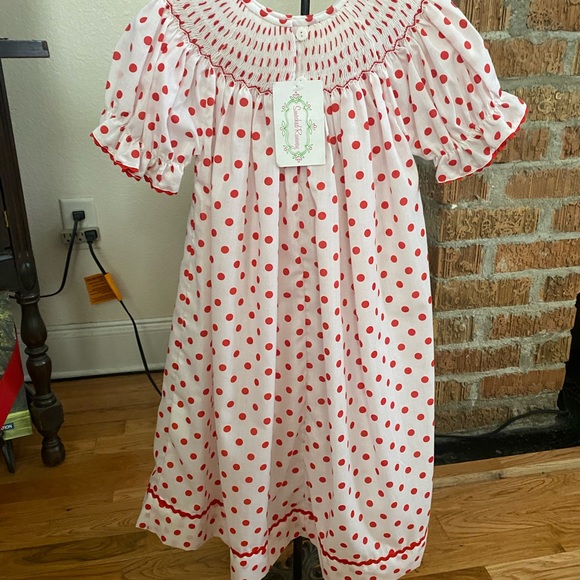NWT Smocked Runway Toddler Girls Smocked Christmas Dress size 3 - Picture 8 of 16
